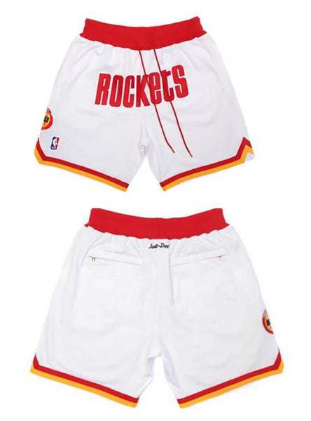 Men's Houston Rockets White Shorts (Run Small) Men's Houston Rockets White Shorts (Run Small)
